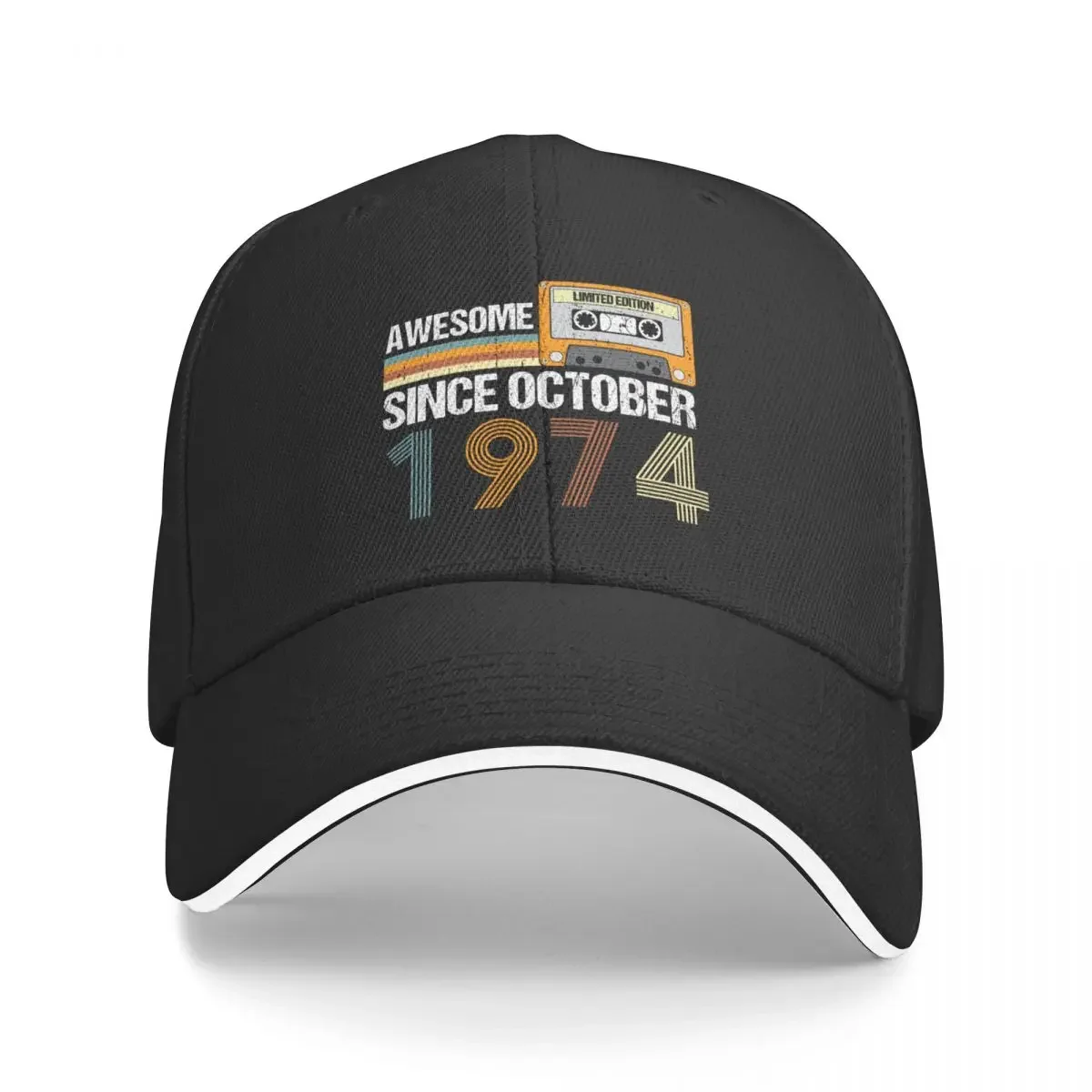 

Awesome Since October 1974 48th Birthday Gifts 48 Years Old Gifts Baseball Cap Beach Vintage Hats Man Women's