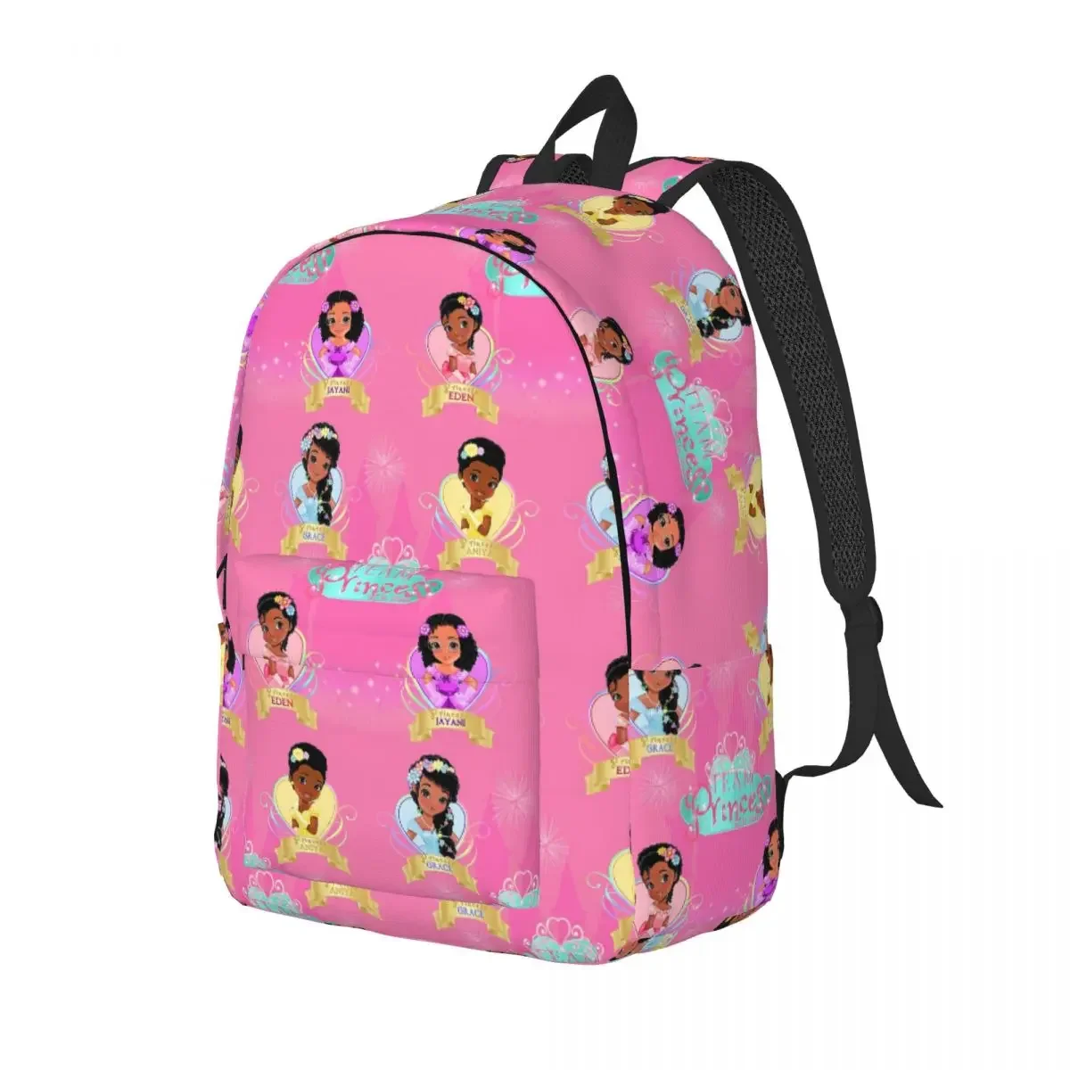 Cartoon Black African Girl Backpack for Boy Girl Kids Student School Bookbag Team Princess Daypack Kindergarten Primary Bag