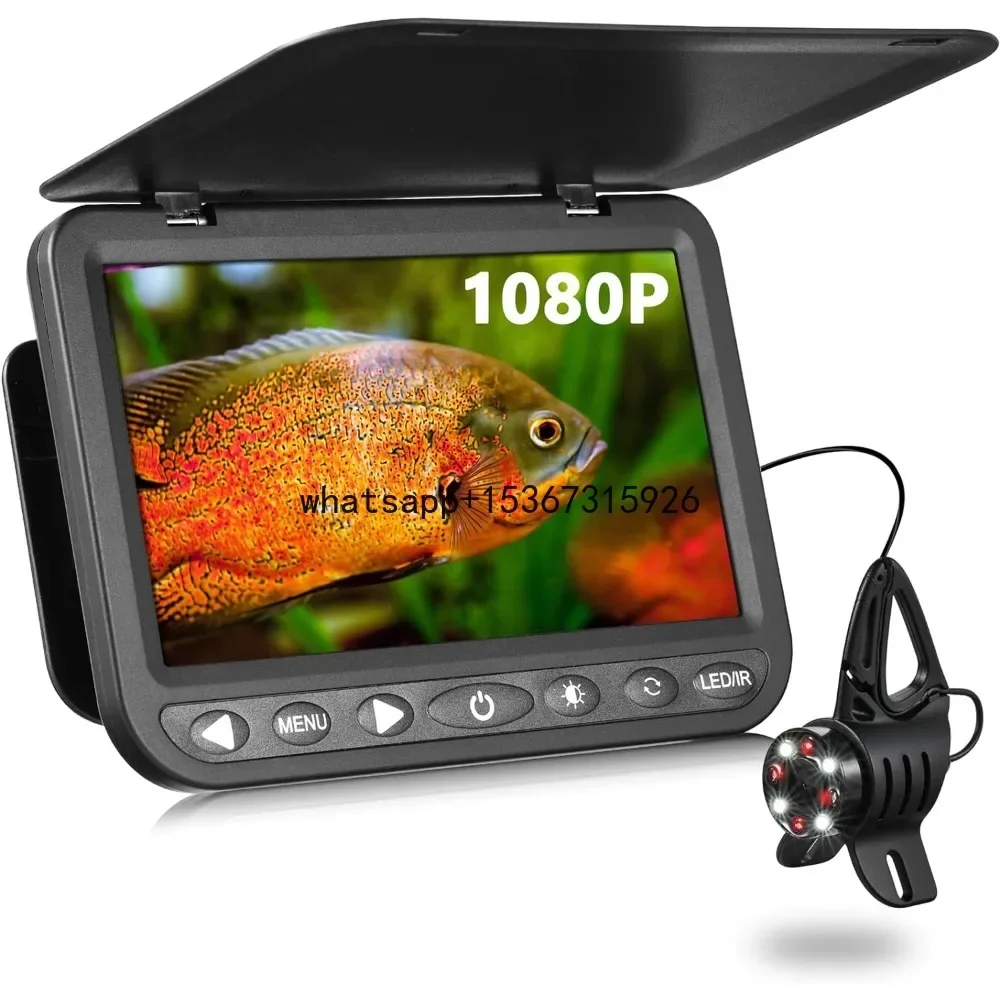 7'' Underwater Fishing Camera - [Upgrade HD 1080P] Ice Fishing Camera Underwater w/ 10,000mAh Li-Battery, USB-C Charging Port,