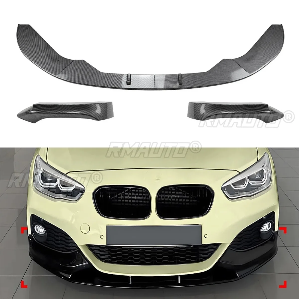 

For BMW 1 Series Car Car Front Bumper Lip For BMW 1 Series F20 F21 LCI M Sport 2015-2019 Front Bumper Diffuser Car Accessories