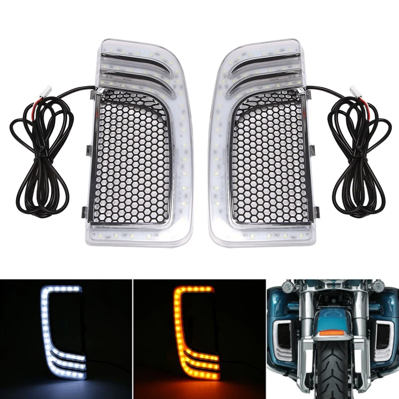 

Motorcycle LED Fairing Lower Grills Light For Touring Street Electra Glide Tri Glide FLHTKSE CVO Limited FLHTCU