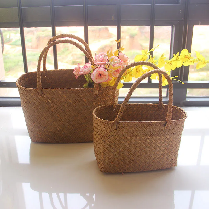 Straw Tote Bags for Women Rattan Handmade Woven Purses and Handbags Ladies Beach Holiday Hand Bags