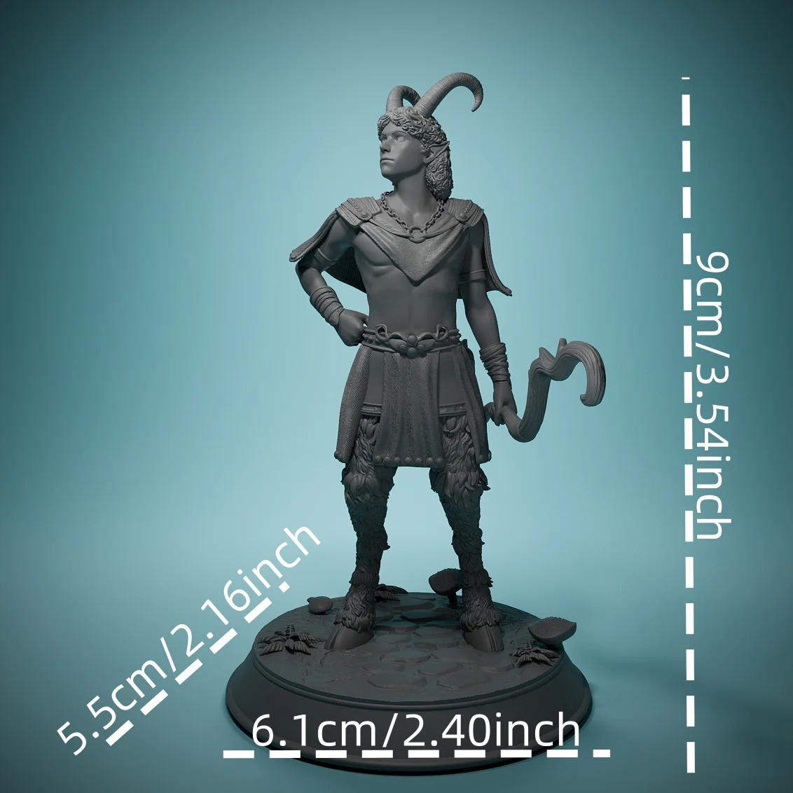 Satyr Moon Ranger miniatur D & D, miniatur meja abu-abu resin, sempurna untuk permainan meja & bermain peran!