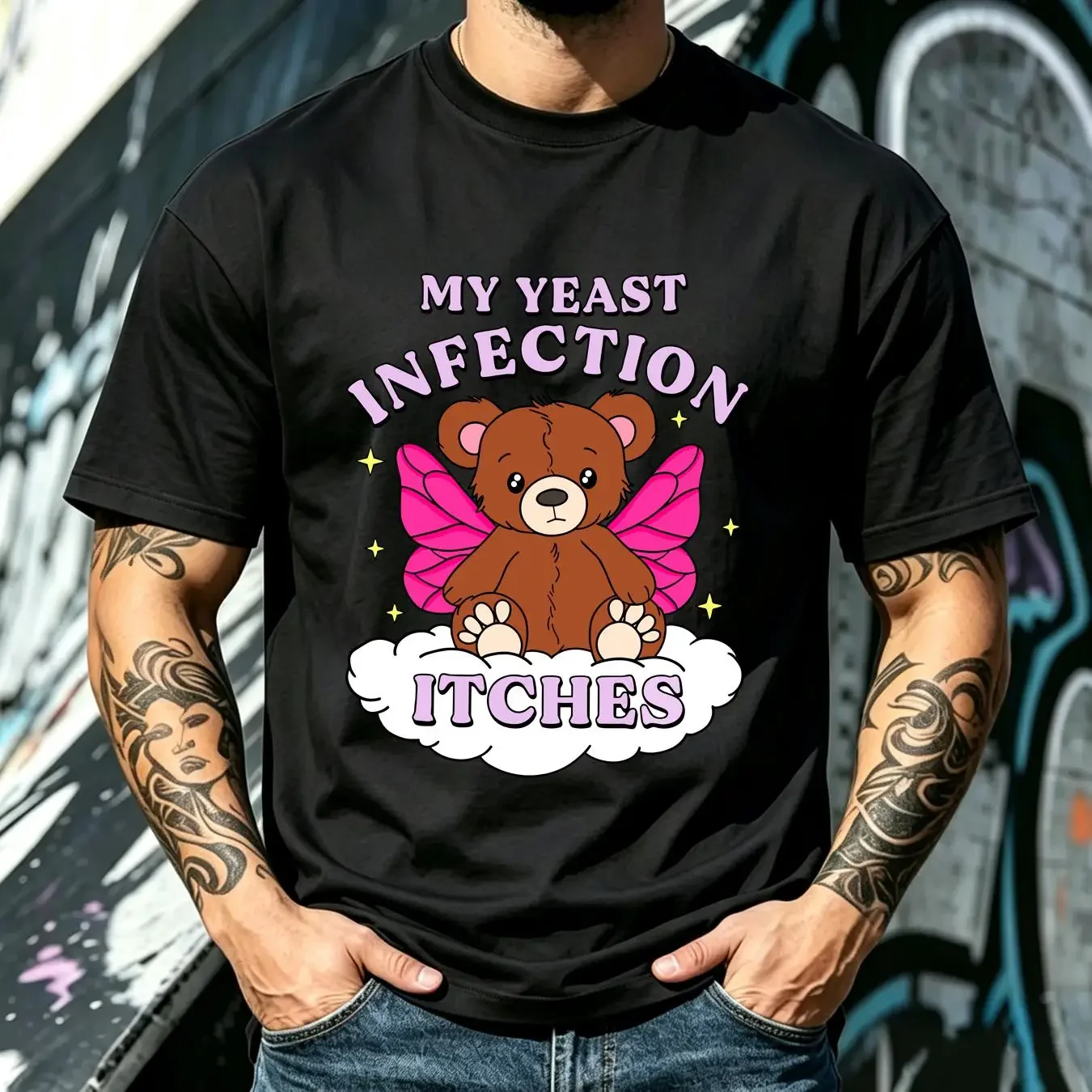 washed T Shirt NEW Funny Meme My Yeast Infection Itches Humor Offensive MADE IN USA vintage Washed graphic Unisex Comfortable