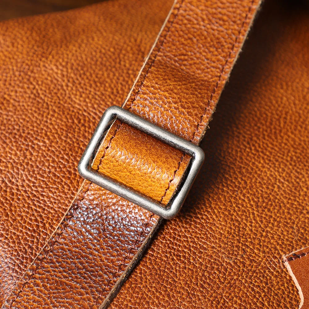 Vintage Echtleder Herren-Umhängetaschen Handgefertigte Crossbody-Messenger-Taschen für Männer Handy & Schlüssel – Detail 15