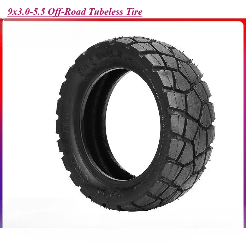 

Replacement 9x3.0-5.5 Off-Road Tubeless Tire for KuKirin G2 Pro Electric Scooter, 9 Inch Vacuum Tyre Electric Scooter Parts