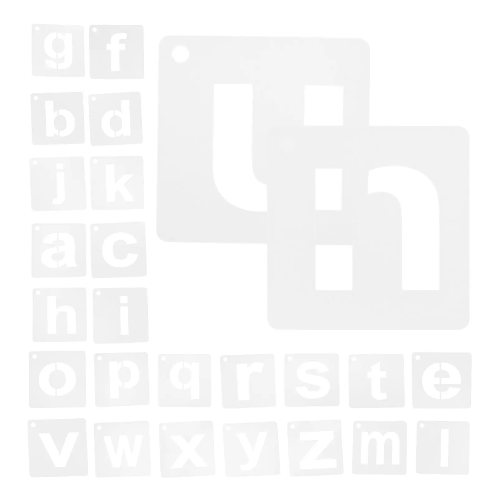 1Set Uppercase Alphabet Stencils for Kids Education Reusable Plastic Letter Templates Small Stencils for Spray Painting DIY Wall