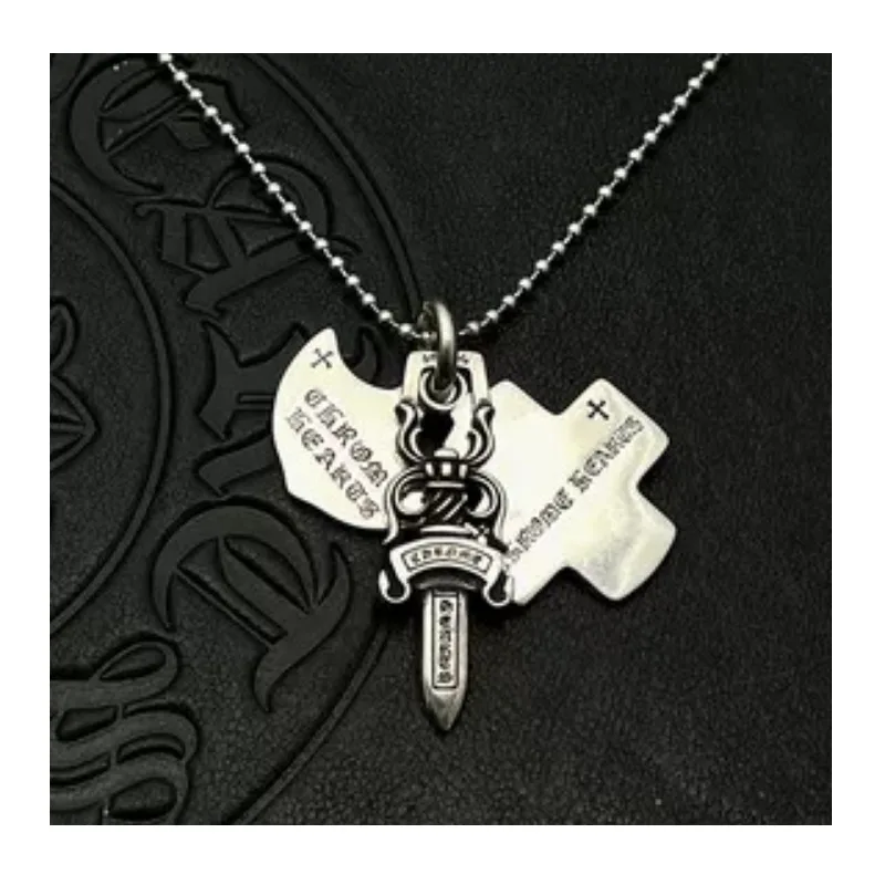 

Accessories Three Elements Sword Necklace Thai Silver Vintage Premium Autumn and Winter Sweater Chain Jewelry Accessories Punk