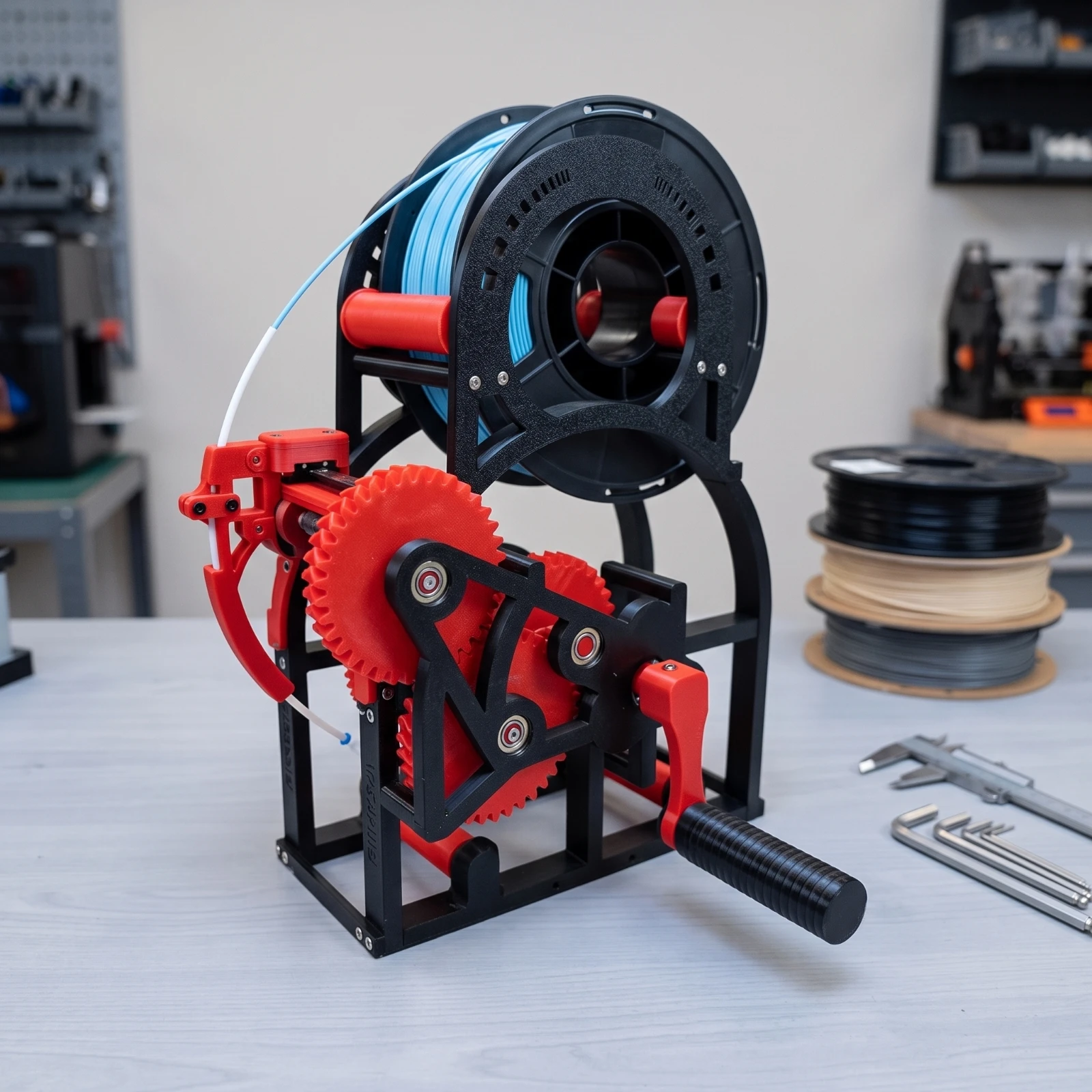 3D Printer Filament Rewinder Hand-Crank Filament Rewinder Machine Sturdy Tool Compact for Makers, Workshop
