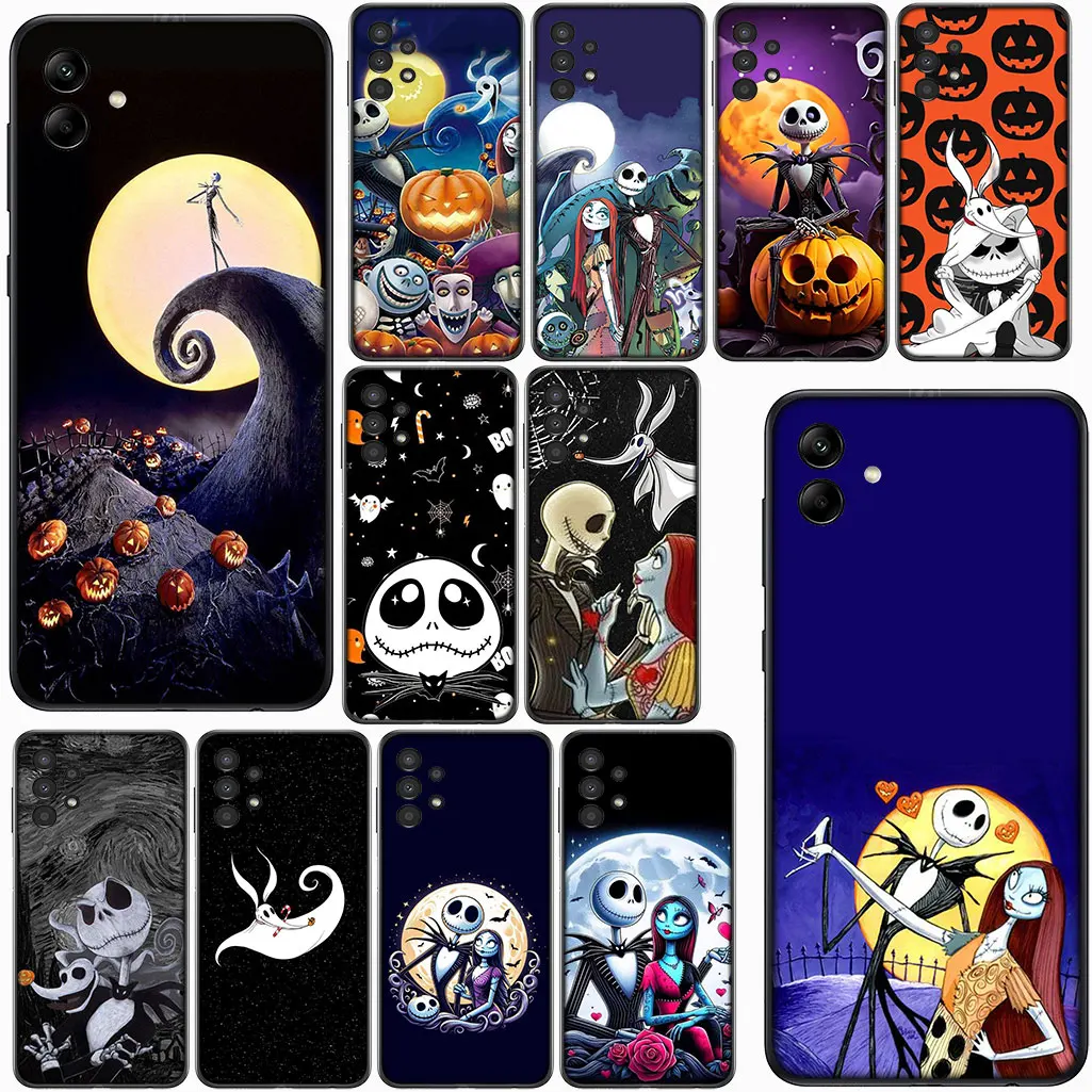 Чехол Christmas Skellington Jack Sally для Samsung Galaxy S22 S21 S20 Fe Ultra S8 Plus M21 M31 M55 M15 + A35 A55 A22 Чехол для телефона