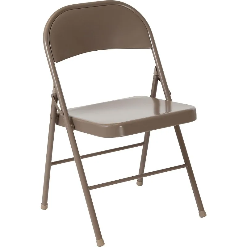 

Double Braced Beige Metal Folding Chair