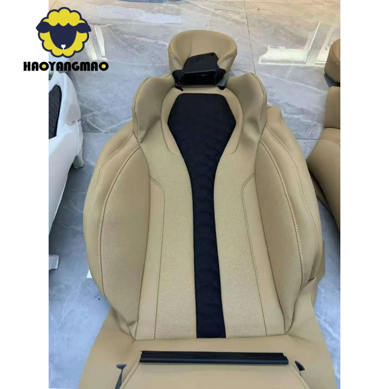 Sports Car Seat Cover Upgrade with Fabric Velvet and PU Leather Materials for BMW