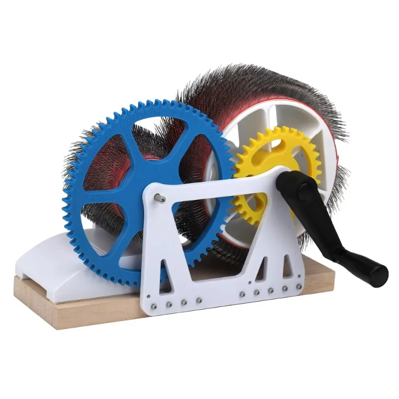 Mini Manual Wool Combing Device, Hand Cranked Fiber Blending Tool for Preparing Fiber for Spinning and Felting