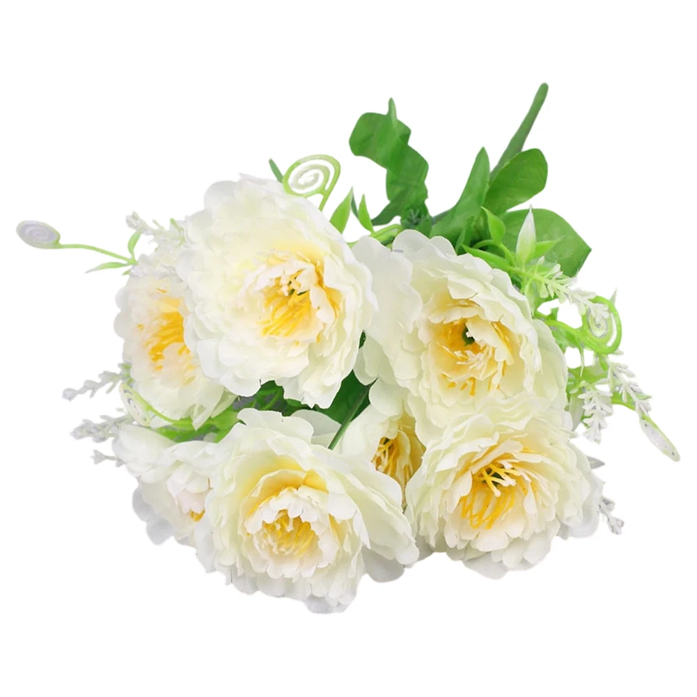 7 Heads Silk Artificial Peony Bouquet for Home Decor Living Room Bedroom Party Wedding Floral Arrangement Natural Aesthetic