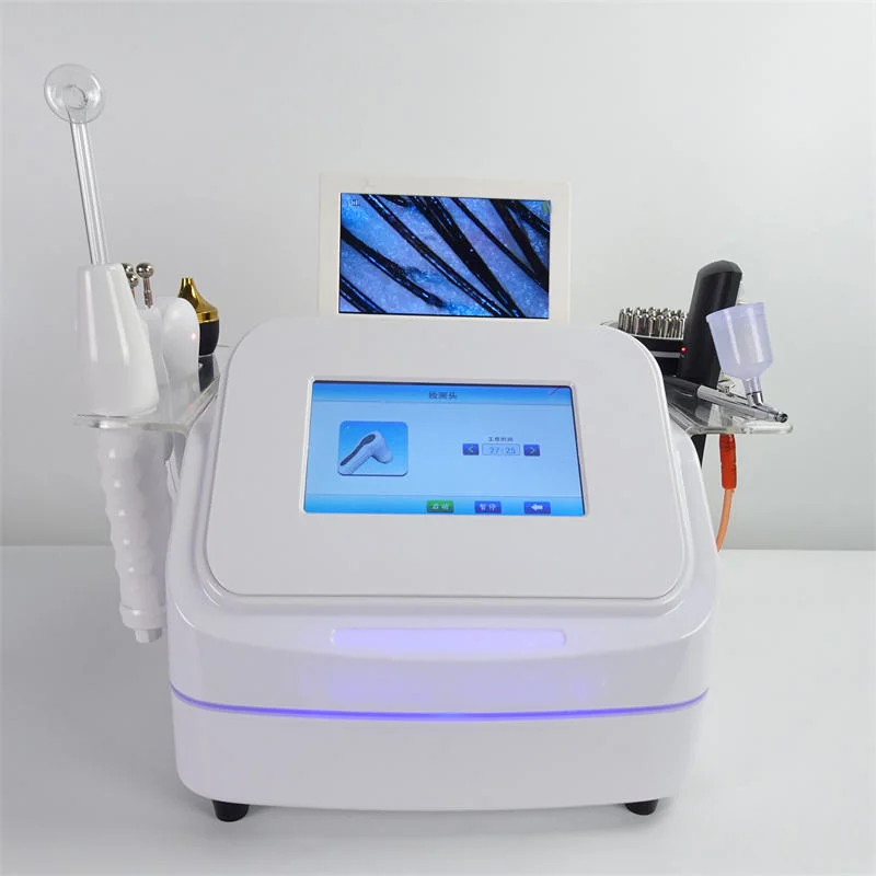 فرشاة تدليك محمولة 7 في 1 وفروة الرأس لنمو الشعر ومحلل الجلد وعلاج الكاميرا آلة تجميل لاستخدام الصالونات