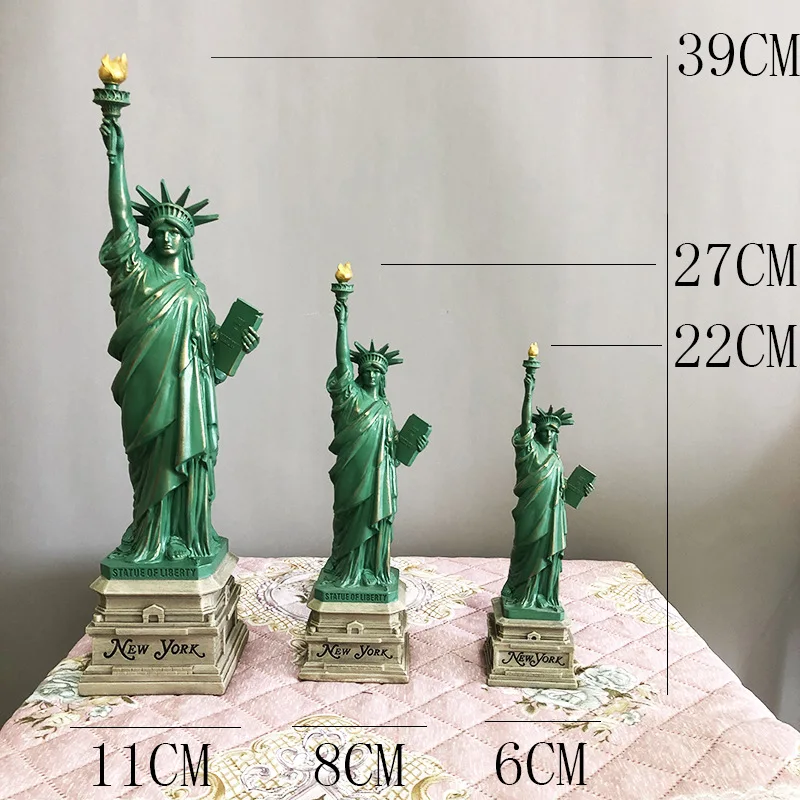 Resin Statue of Liberty New York USA Landmark Building Tourist Souvenir Home Office Desk Decoration Furnishing Gifts 23 27 39cm