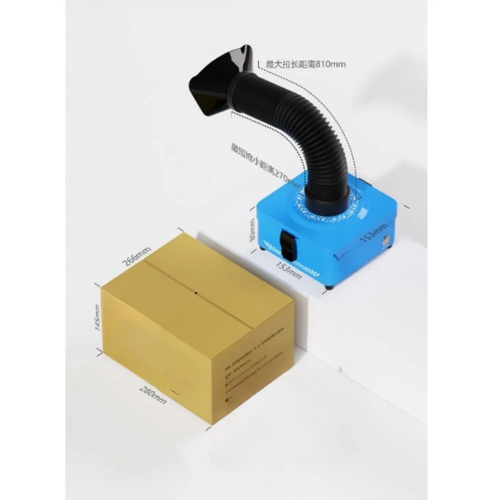 Smoke Removal Purifier YL01 for Mobile Phone Soldering Work with Flexible Hose Quiet Brushless Motor Blue Finish
