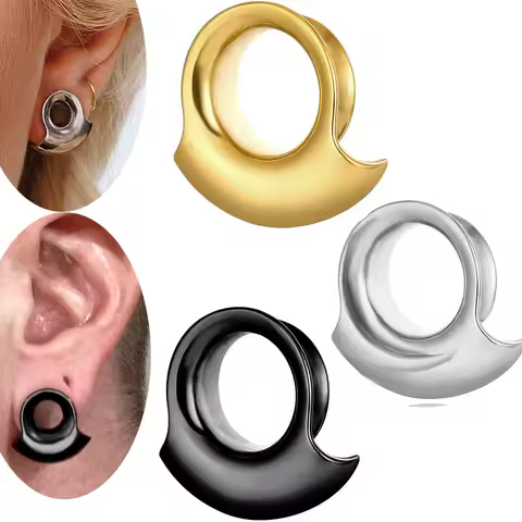 Curved Ear Gauges Plugs for Men Ear Plugs and Tunnels for Women Size 0G 00G 8mm 10mm Ear Tunnels Ear Hangers Stretching Earrings