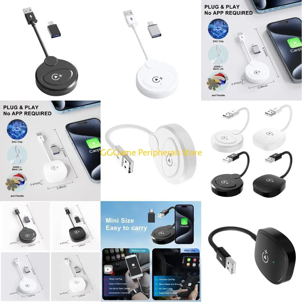 

U55B Модуль беспроводного автомобильного плеера для телефона Автомобильный видеоадаптер для телефона Easy USB Type C