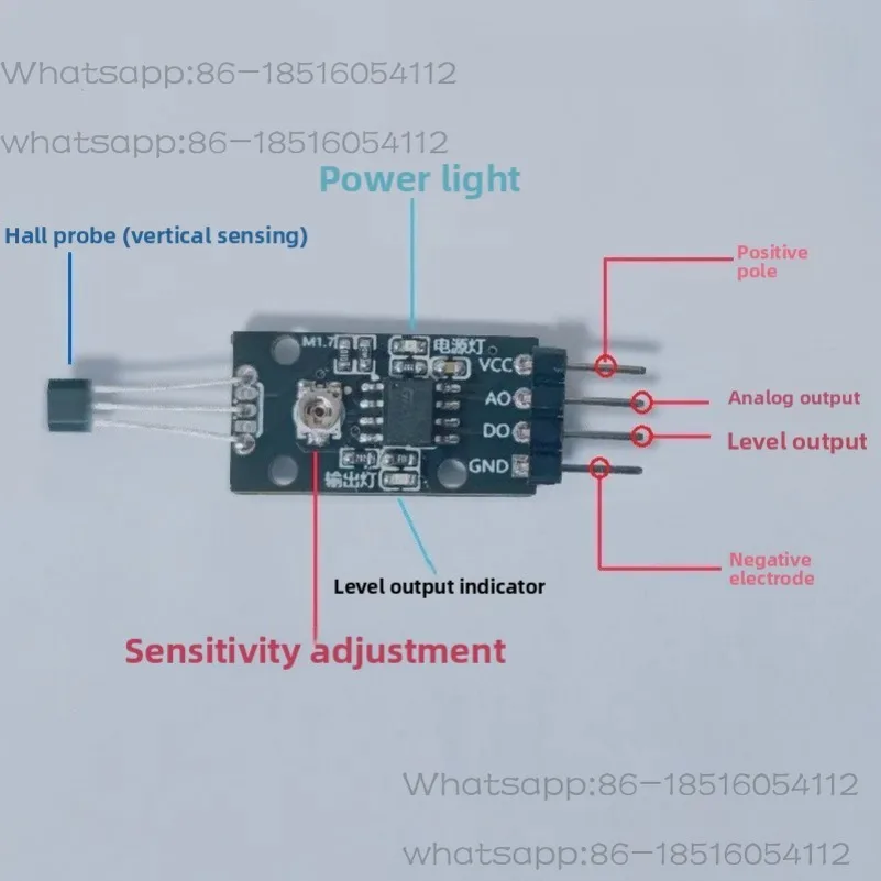 

Linear Hall Sensor Module with High Sensitivity 1.4mV/G Analog Output for Detecting Magnetic Field Strength Induction Switch