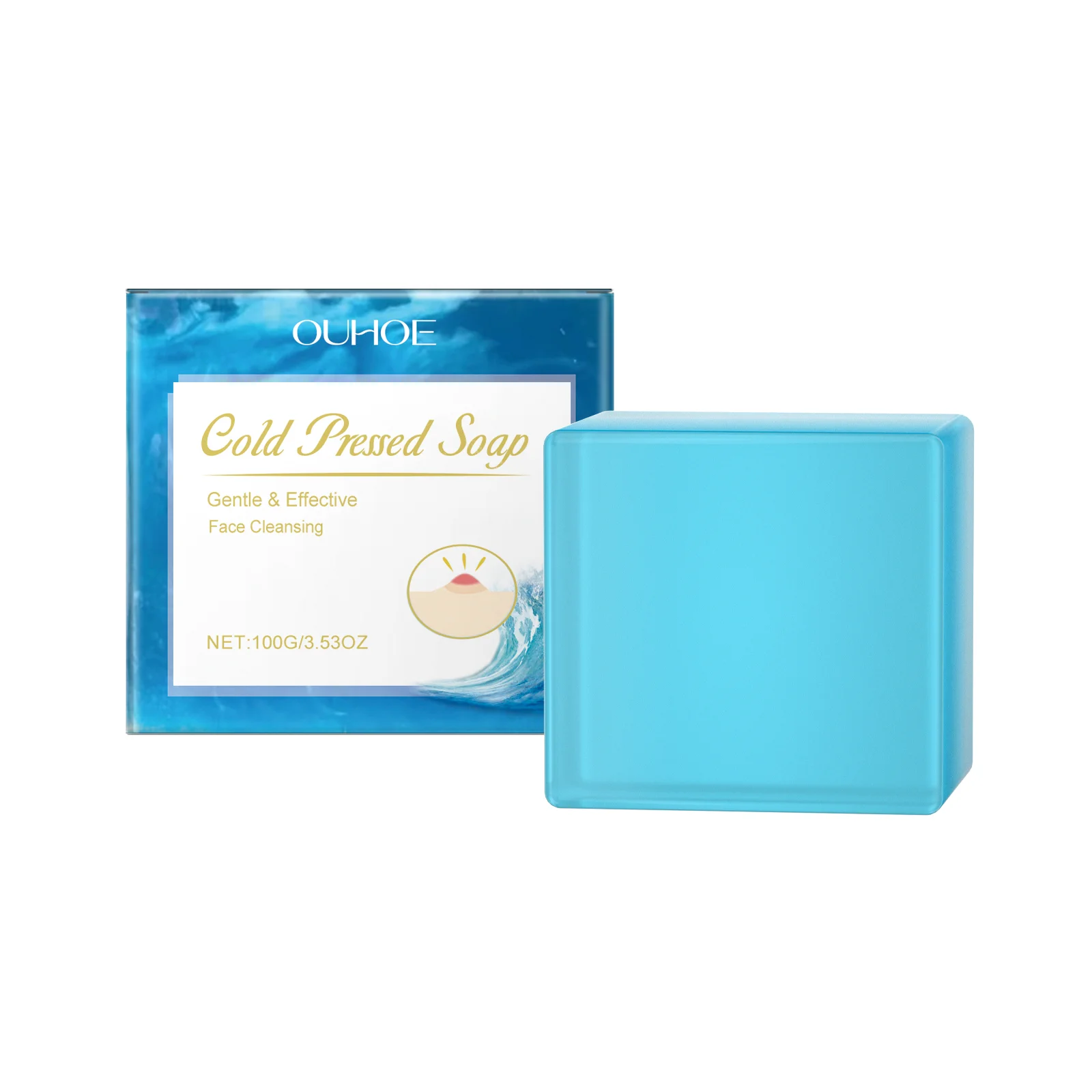 

OUHOE Facial Cleansing Soap, Improves Skin Smoothness Moisturizing Gentle Formula Refreshing Non-Sticky Face Soap