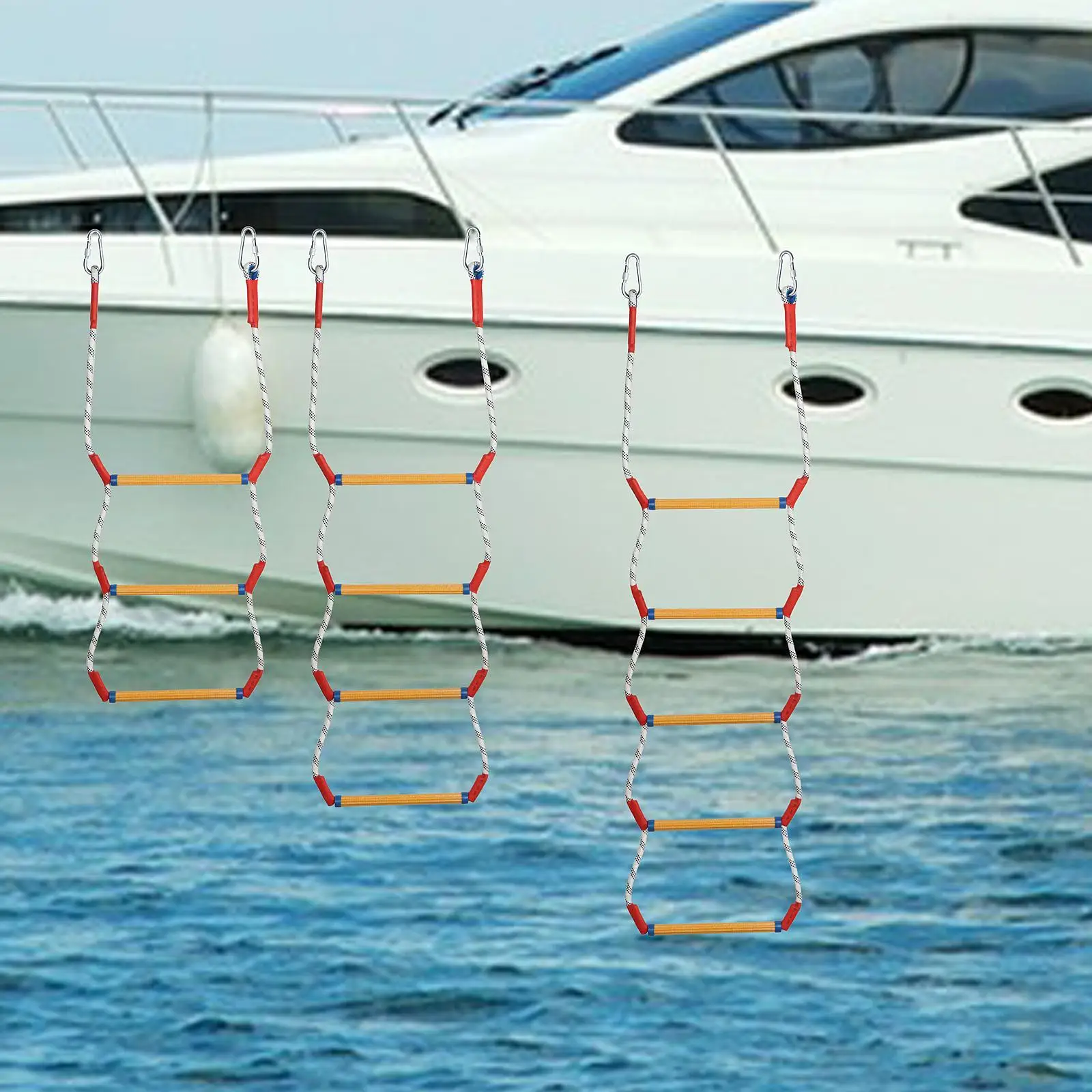 

Веревочная лестница для лодки, лестница из смолы, сверхмощная лестница для плавания, морская веревочная лестница для надувной лодки, каяка, яхты