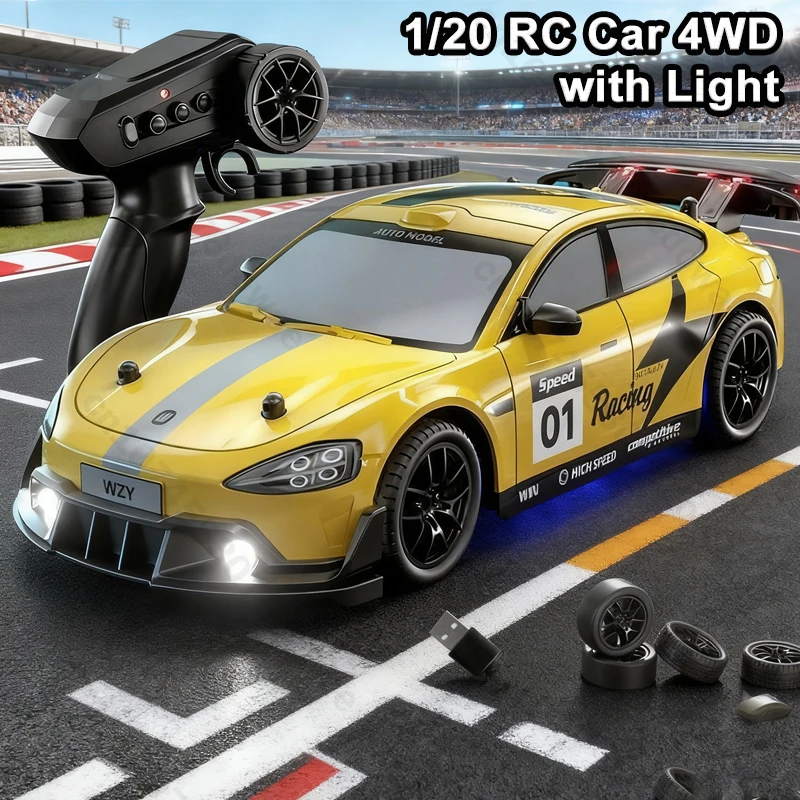 

1/20 RC Car 4WD Remote Control Drift Cars Full Size Racing Kids Toy 2.4G Radio High Speed Model Vehicle Toys for Boys Xmas Gifts