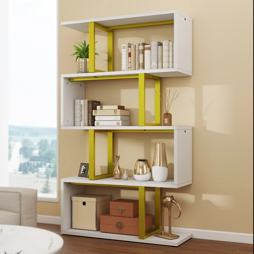 

5-Tier Bookshelf Z-Shelf Bookshelves Industrial Storage Shelving for Home Office