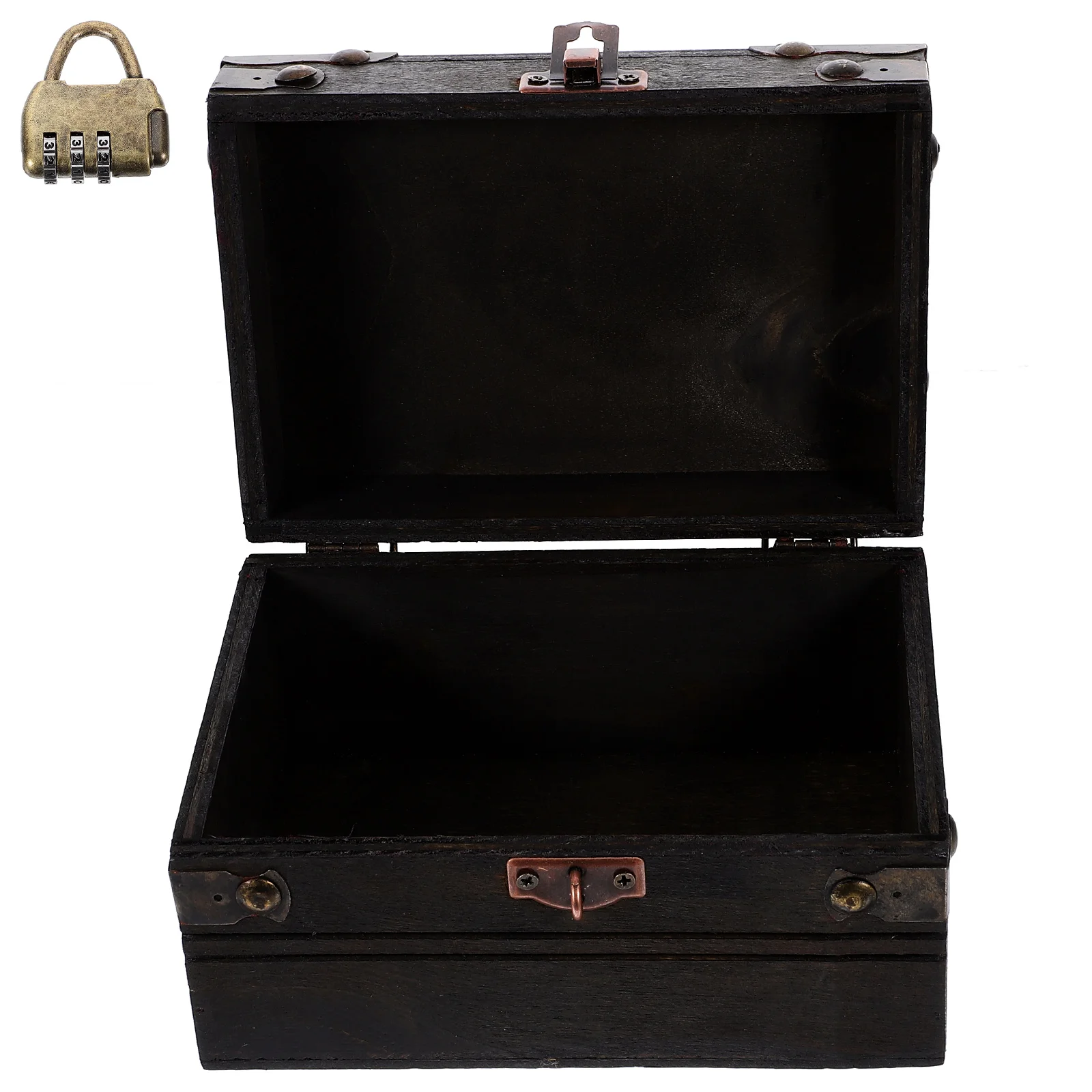 

Vintage Wooden Jewelry Box Retro Treasure Chest Storage For Earrings Rings Trinkets Keepsake Home Decorative Organizing Chest
