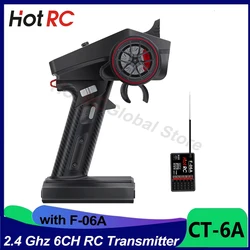 NEWEST HOTRC CT-6A 2.4GHz 6CH 6 Channels One-handed Control Radio Transmitter Remote Controller For RC Toy Car Boat Drone Parts