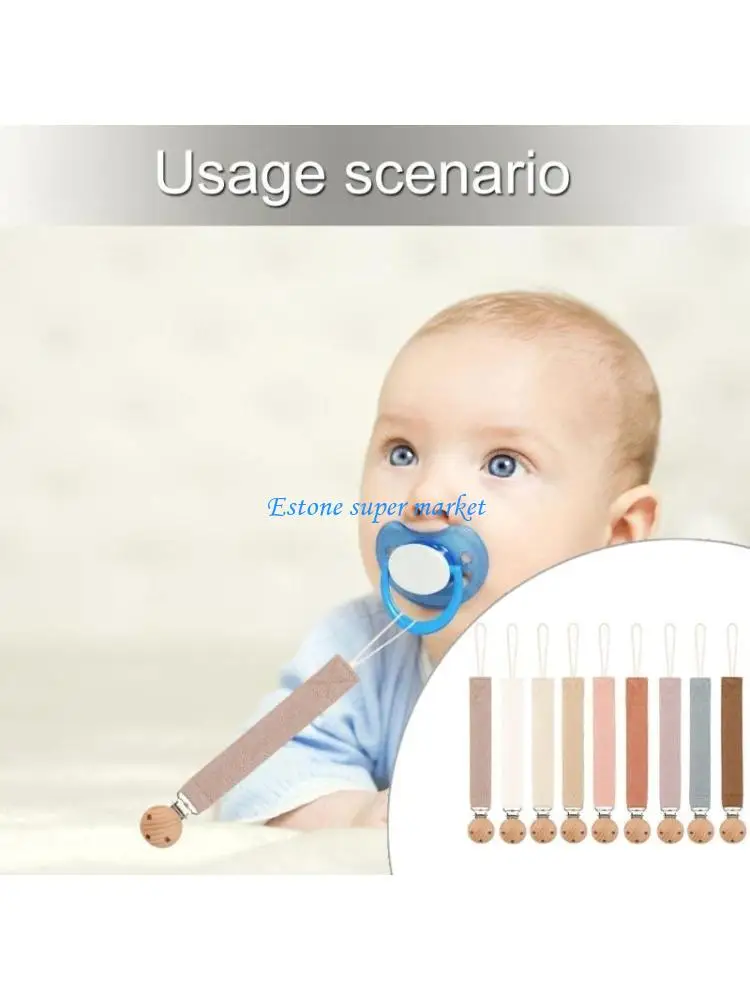 090B Simple Baby Pacifier Clip Chain Newborns Teether Rope Soothing Toy Strap Anti-fall Pacifier Clip Lanyard Belt for Infant