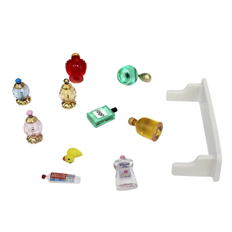 1:12 Accessori per la casa delle bambole Fai da te Modello in miniatura Giocattoli Creativo simulato Mini profumo Rack Set Mini scena Puntelli per fotografia
