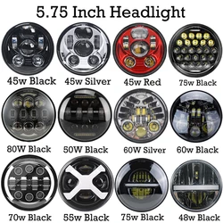 New Style Black Chrome 5.75 Inch LED Headlight 5 3/4