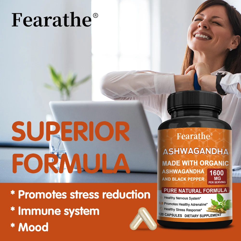 Ashwagandha for Stress Relief, Memory, Focus, Immune and Nervous System Health and Metabolism, Organic Ashwagandha Supplement