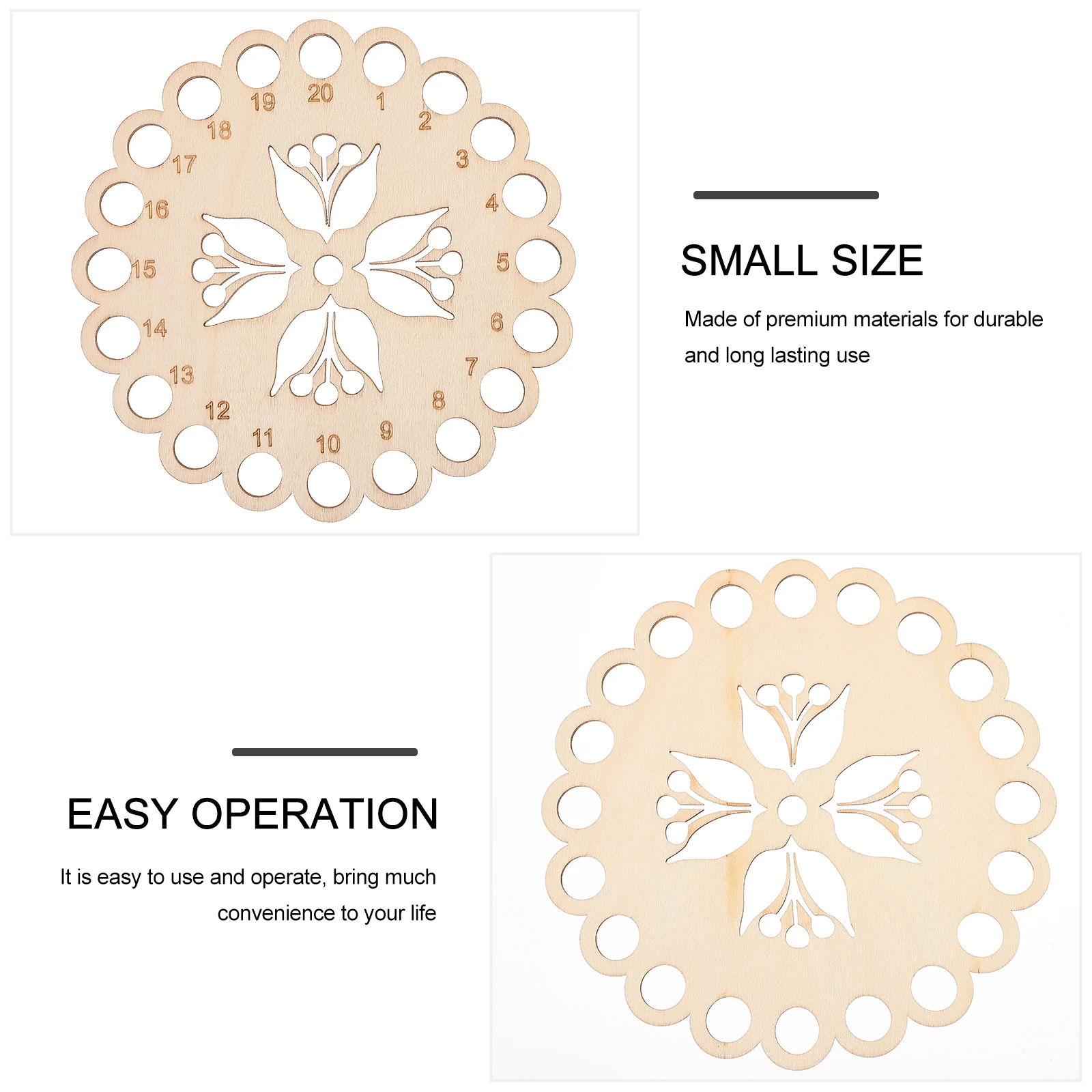 

1Pcs Cross Stitch Thread Organizer Wooden Embroidery Floss Storage Plate Hollow Design Threading Tool Embroidery Floss Organizer