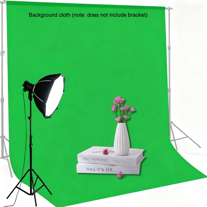 Green solid color background wall, washable and foldable ironing, multifunctional, portable, easy to install background cloth