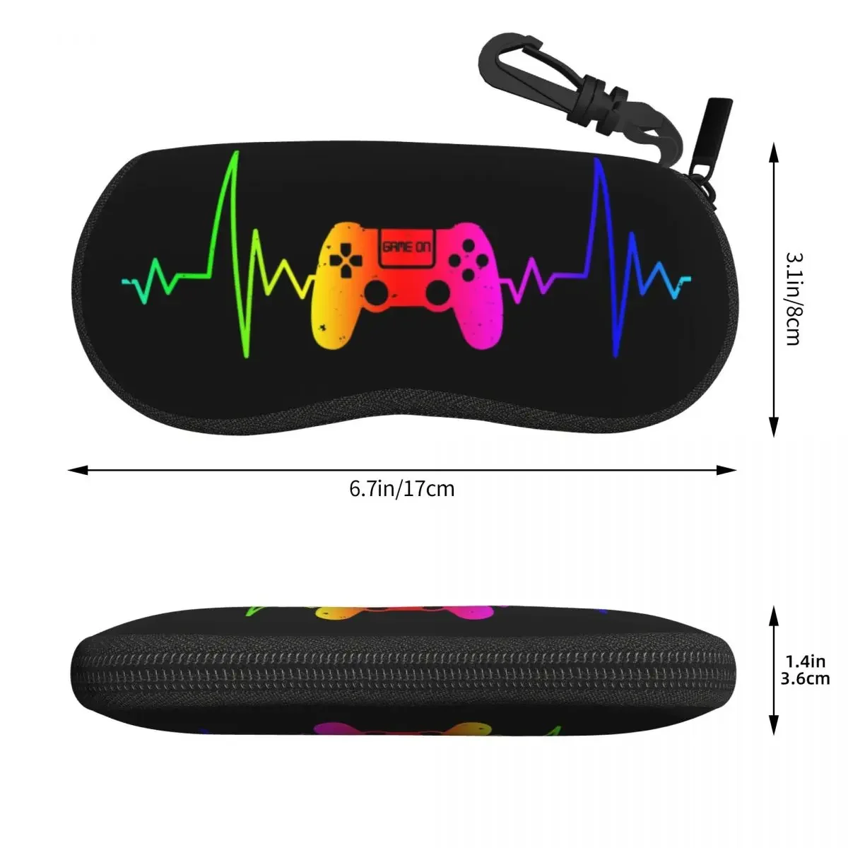 Custom Video Game Controller Heartbeat Shell Eyeglasses Protector Cases Cool Sunglass Case Gamer Gaming Glasses Pouch