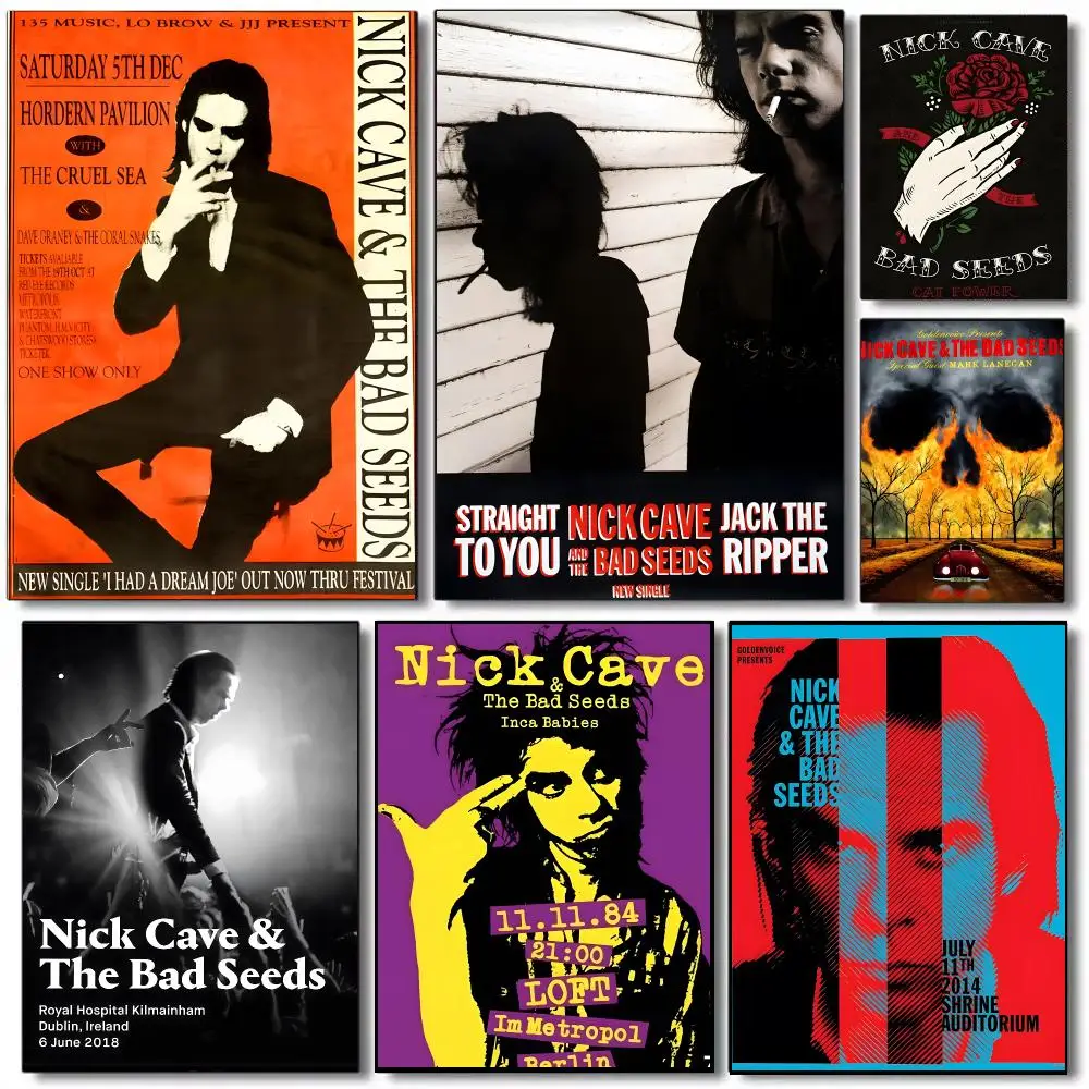Nick Cave And The Bad Seeds Band Poster Self-adhesive Advanced Aesthetic Printing Paper Wall Art for Living Room Home Decor