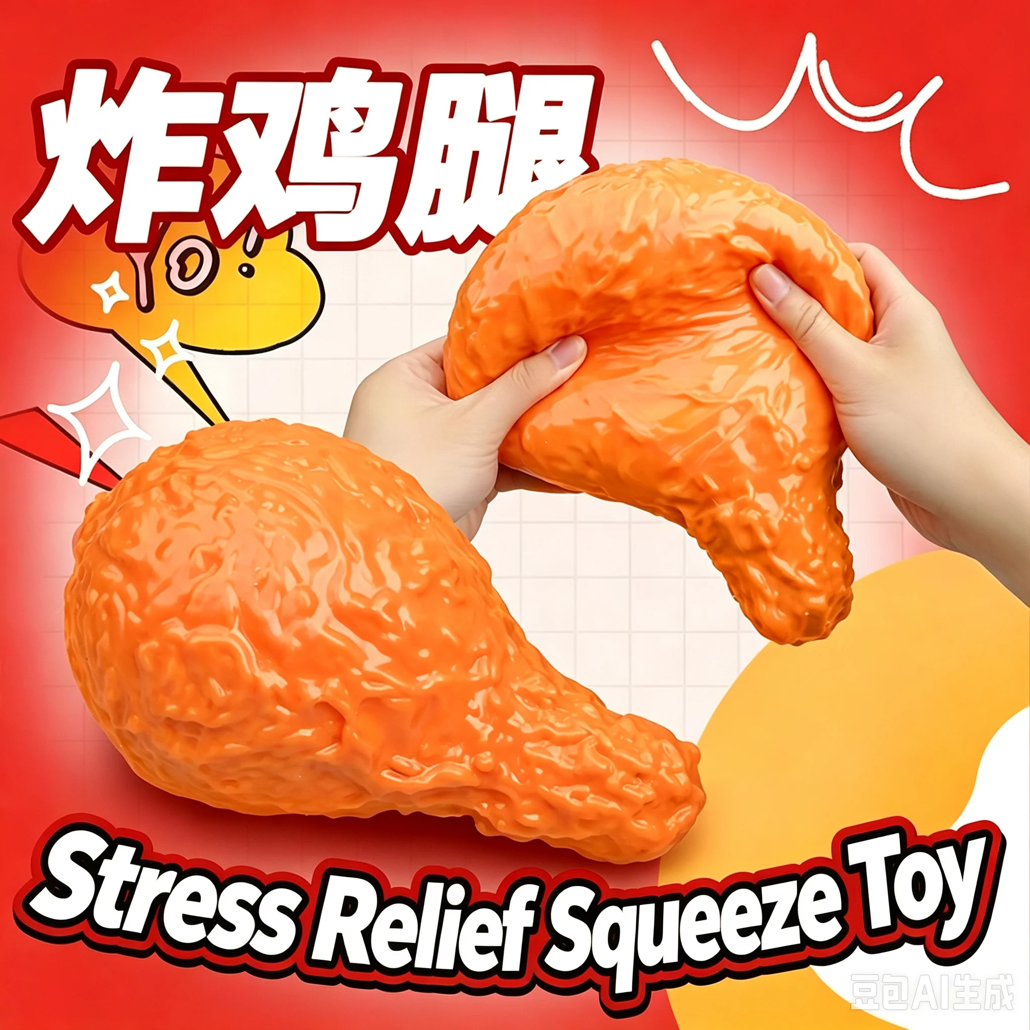 Realistic Food Fried Chicken Drumstick Squishy Toy Squeeze Fidget Toy Stress Relief Slow Squeeze Toy Stress Relief Ball