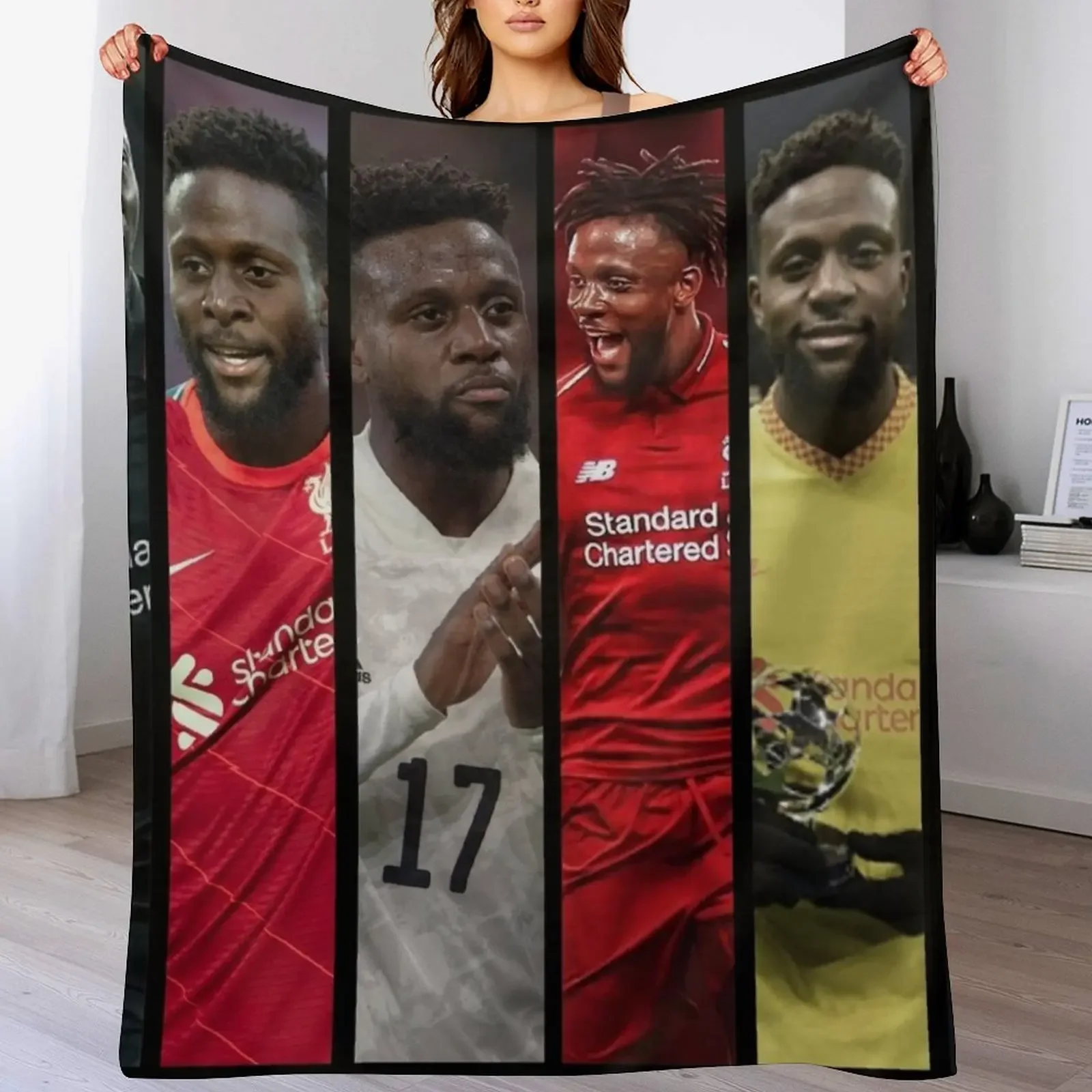 

Divock Origi Collage Throw Blanket manga halloween for winter Moving Blankets