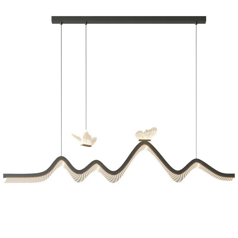 

Nordic designer minimalist bar front desk dining room chandelier acrylic butterfly light luxury tea room dining room
