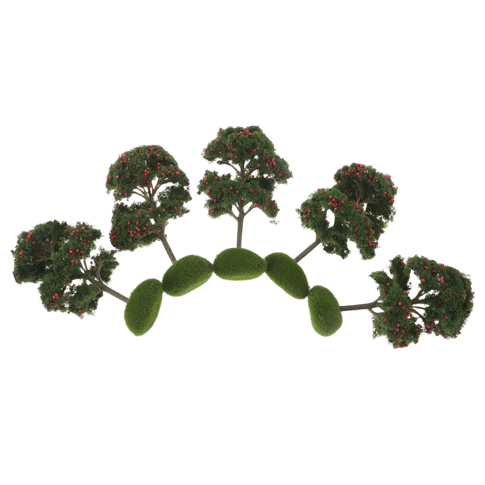 

5 шт. реалистичных искусственных фруктовых деревьев для микроландшафта, пластиковые миниатюрные растения для песочницы, DIY, архитектурные элементы для диорам