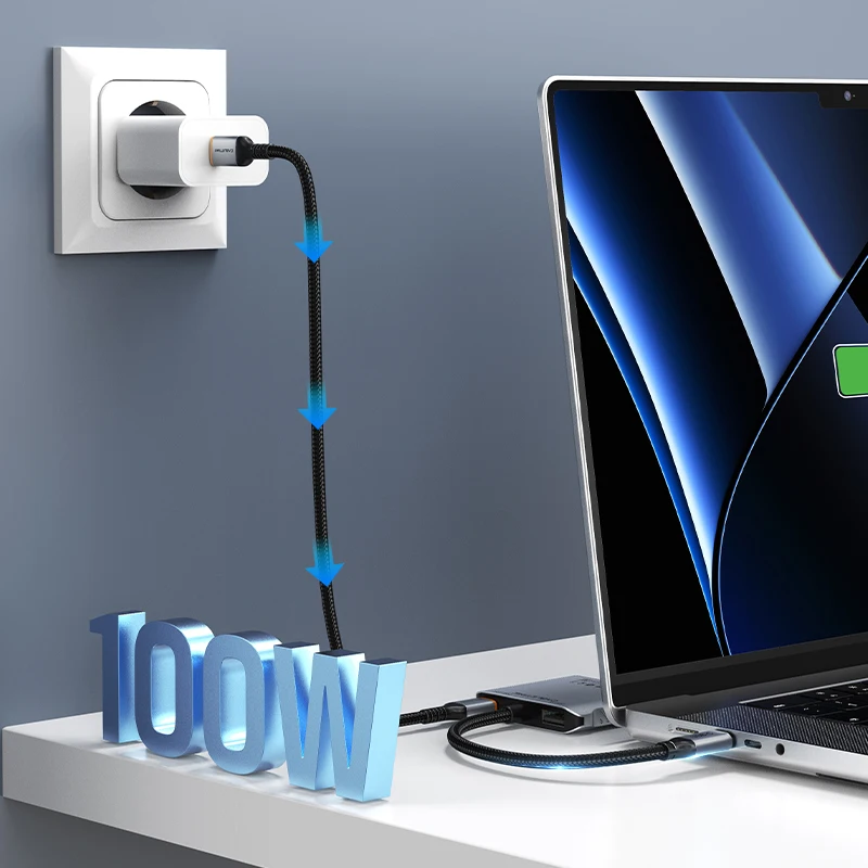 CABLEsmen-Adaptateur USB Type-C vers USB Type-C vers 2HDMI, répartiteur multi-flux, 4K 60Hz, affichage S6 pour ordinateur portable Mac, hub MST 8K