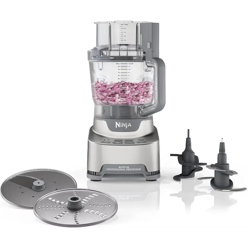 Ninja Food Processor, XL, 1200 Peak-Watts, 4-in-1, Chopping, Slicing/Shredding, Purees, Dough, 12-Cup Processor Bowl,Black,NF701