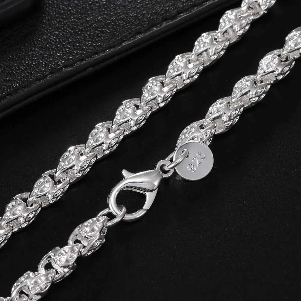 Hot charms 925 Sterling Silver 5MM Faucet Chain 20-24Inch Necklace For Woman Man Fashion Wedding party Jewelry noble gift