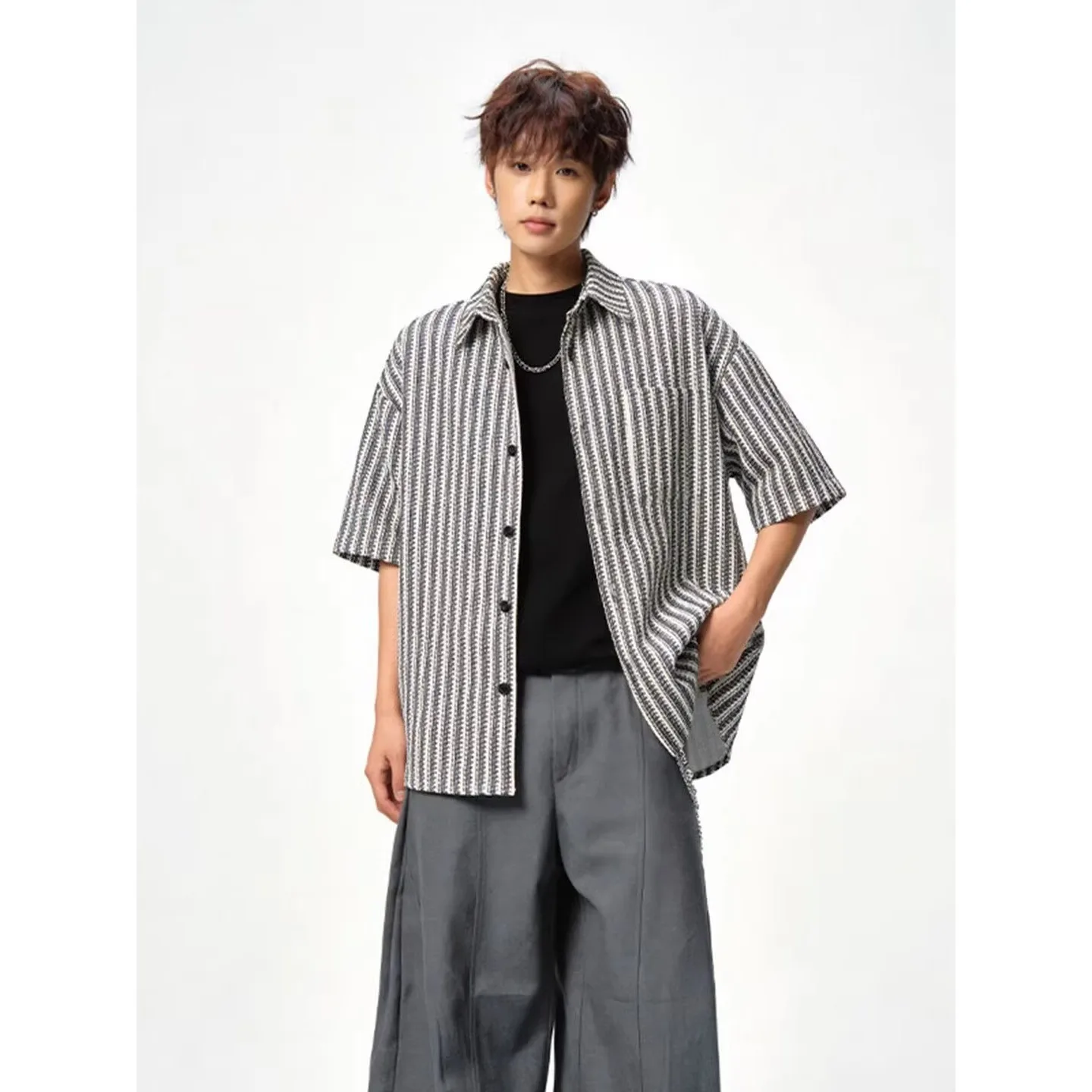 Spring and Autumn New Arrival Shirts: Versatile, Fashionable, Unisex Sun-Proof Flared Collar Plaid Shirts for Couples, Long Slee