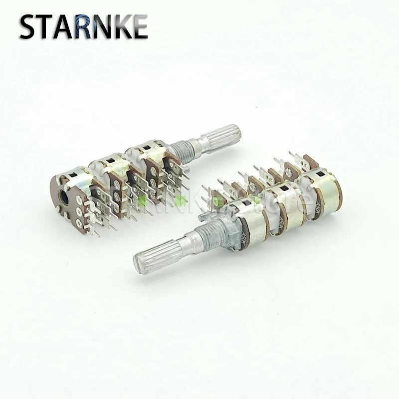 2PCS 12 Type 6 Link A50K B50K*6 6-link multi-channel Audio Volume Discharge potentiometer, Shaft Length 20MM