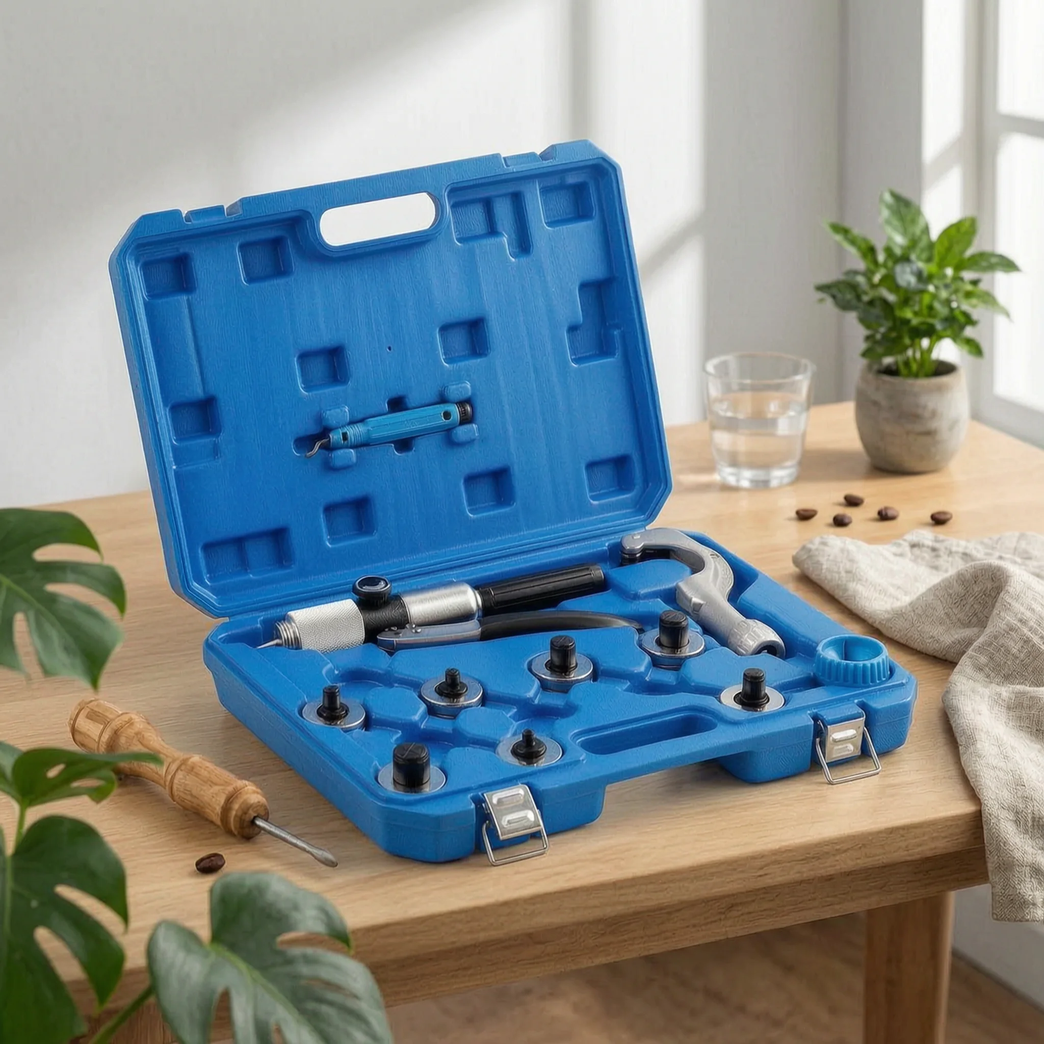 Tube Expander Kit with Carrying Case Professional Tubing Expander Kit with Cutter Tool Compact Heavy-Duty for HVAC Technicians