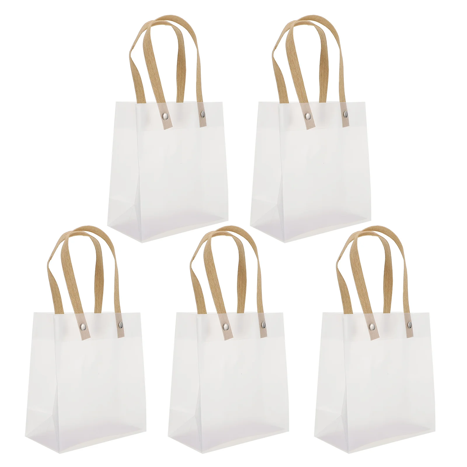 

5pcs Gift Bag Clear Tote Transparent Packing Wedding Candy Pvc Present Favor Party Bags Lightweight Portable Durable Quality