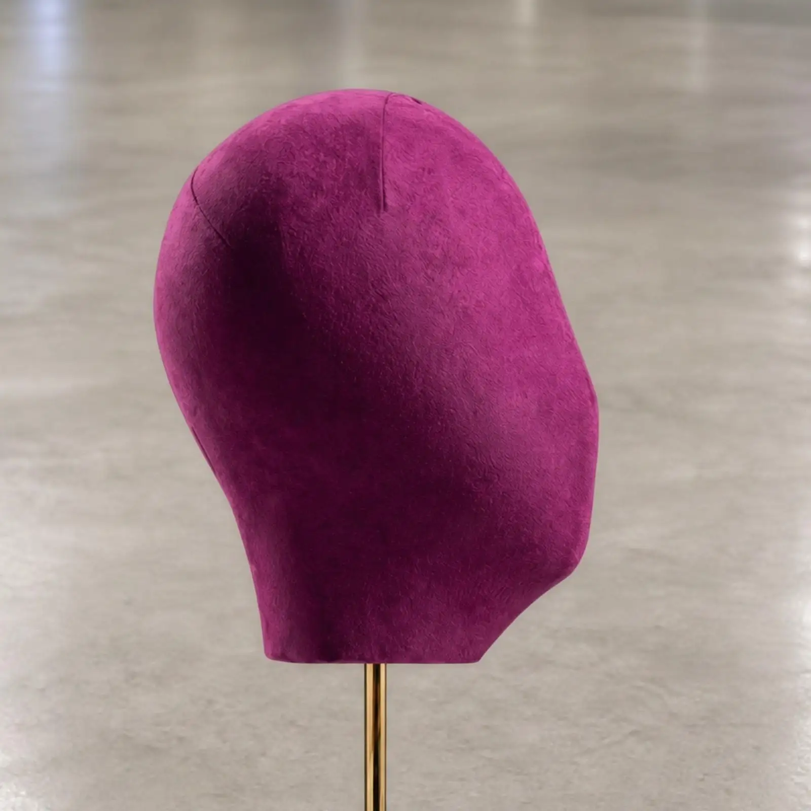 Head Form Display Stand with Metal Base Versatile Suede-Covered Head Mannequin Stand Professional Long-Lasting